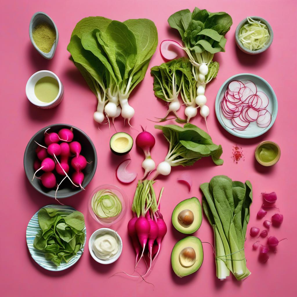 Items needed to answer the question, How do I customize Red Rocket Radish Wraps for a picnic. Items include:  radishes  lettuce  cucumber  avocado  sprouts  tortilla wraps  condiments