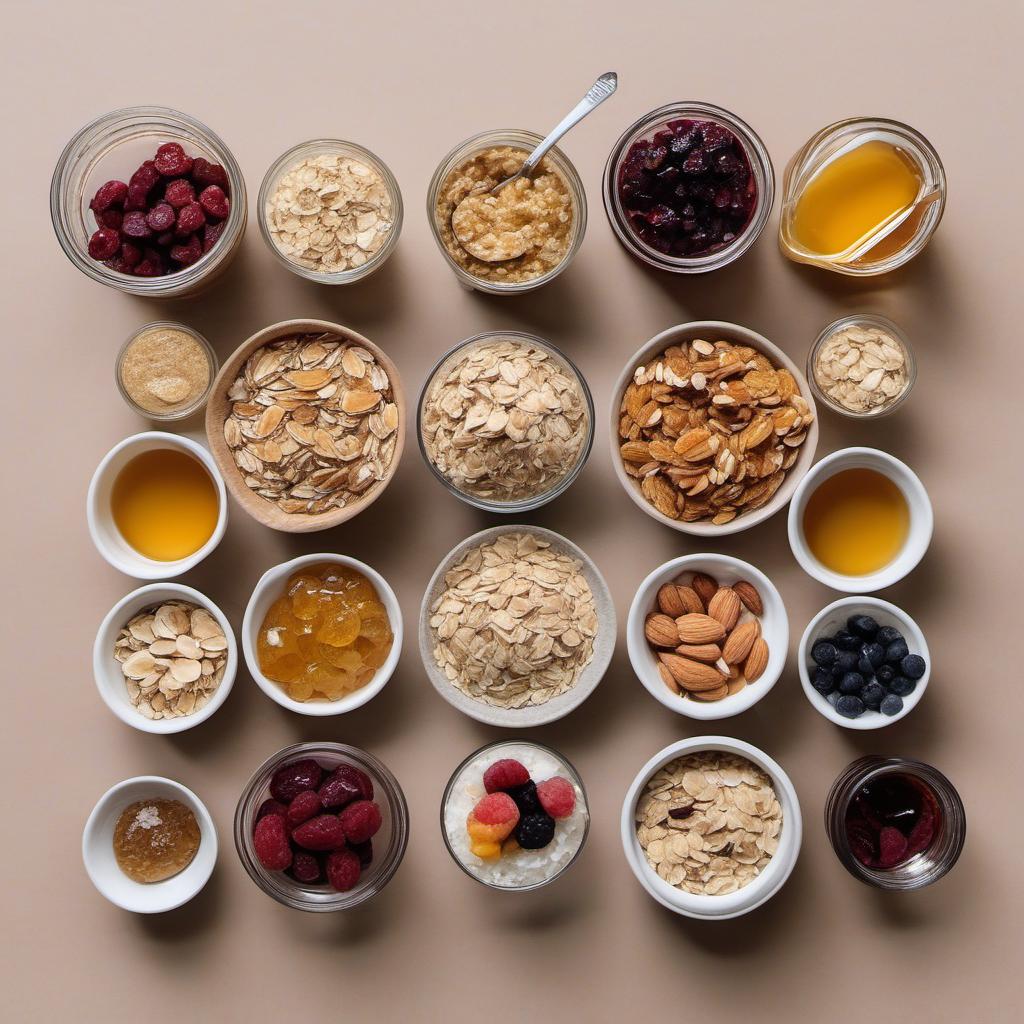 Items needed to answer the question, How do I create Galaxy Granola Bars at home. Items include:  Rolled oats  Mixed dried fruits  Honey  Coconut oil  Almond butter  Vanilla extract  Salt