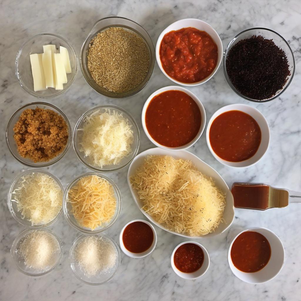 Items needed to answer the question, How do I make vegetarian Meatball Sub Sliders. Items include:  Quinoa  Breadcrumbs  Grated Parmesan cheese  Onion  Garlic cloves  Tomato paste  Soy sauce  Dried oregano  Salt and pepper  Sub rolls  Marinara or tomato sauce  Shredded mozzarella cheese  Sliced bell peppers or jalapeños
