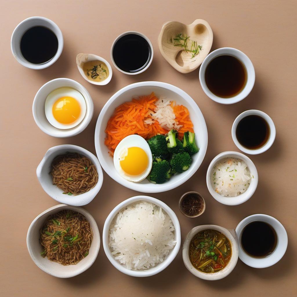 Items needed to answer the question, How do I make fried rice. Items include:  Cooked Rice  Assorted Vegetables  Eggs  Vegetable Oil  Garlic  Soy Sauce