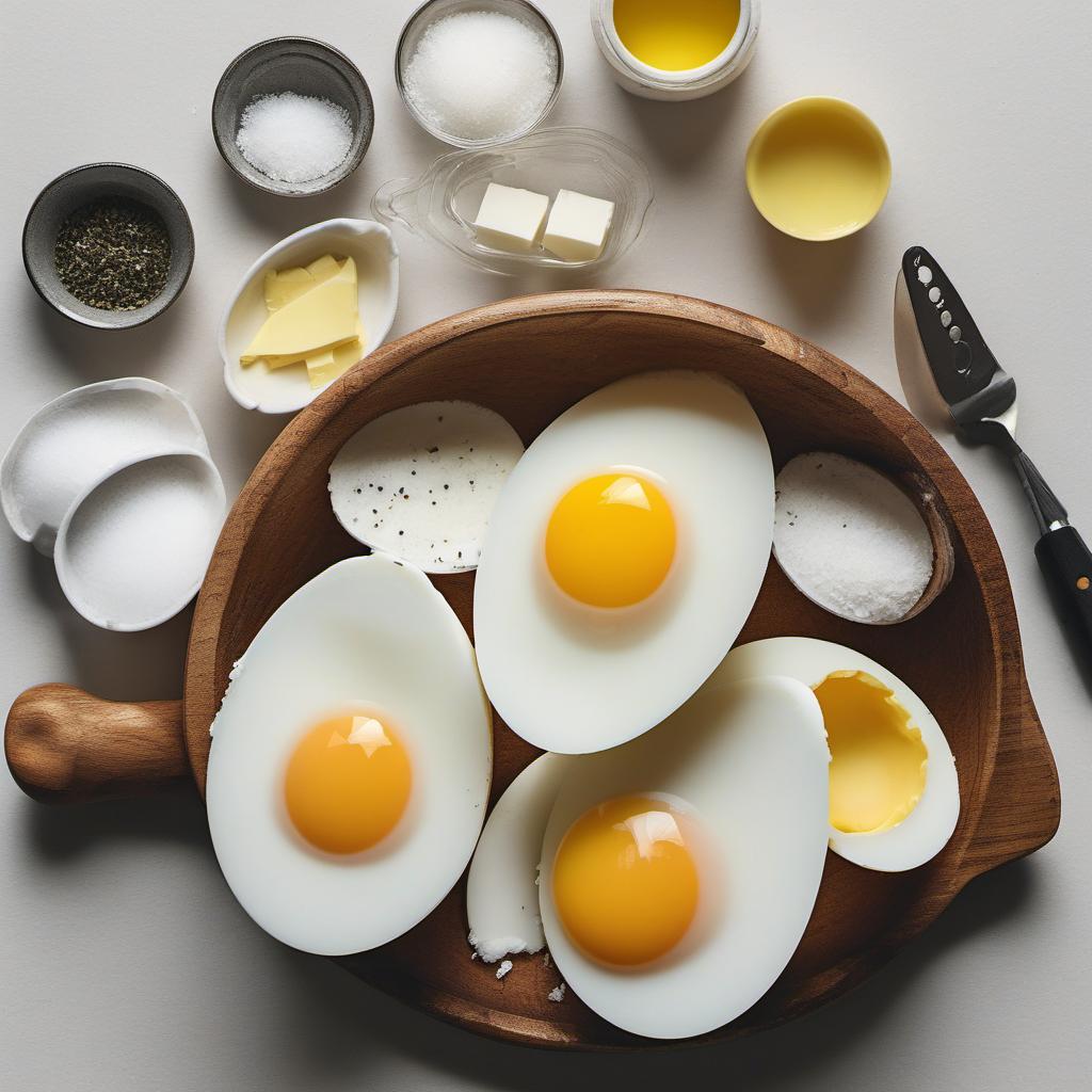 Items needed to answer the question, How do I make a classic omelette. Items include:  eggs  salt  pepper  butter