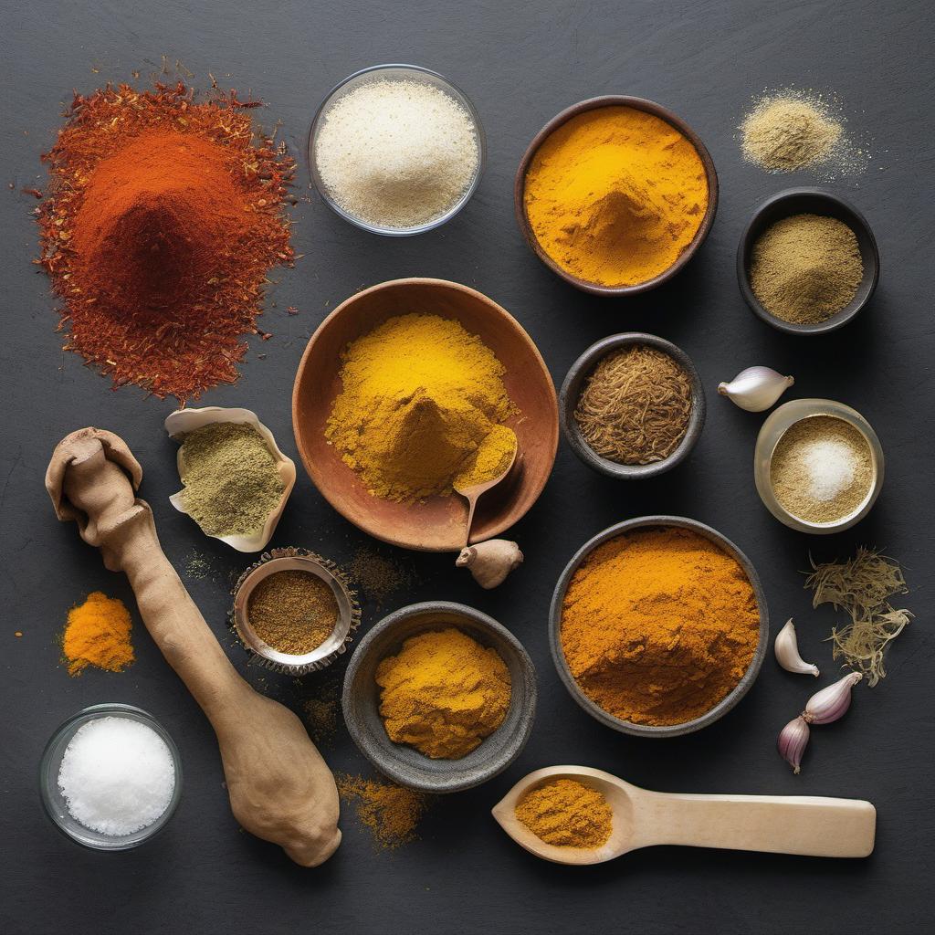 Items needed to answer the question, How do I make a flavorful chicken curry. Items include:  Ground Cumin  Ground Coriander  Turmeric Powder  Garam Masala  Cayenne Pepper  Salt  Oil  Onion  Garlic  Ginger  Boneless Chicken  Coconut Milk  Cilantro  Lime Juice