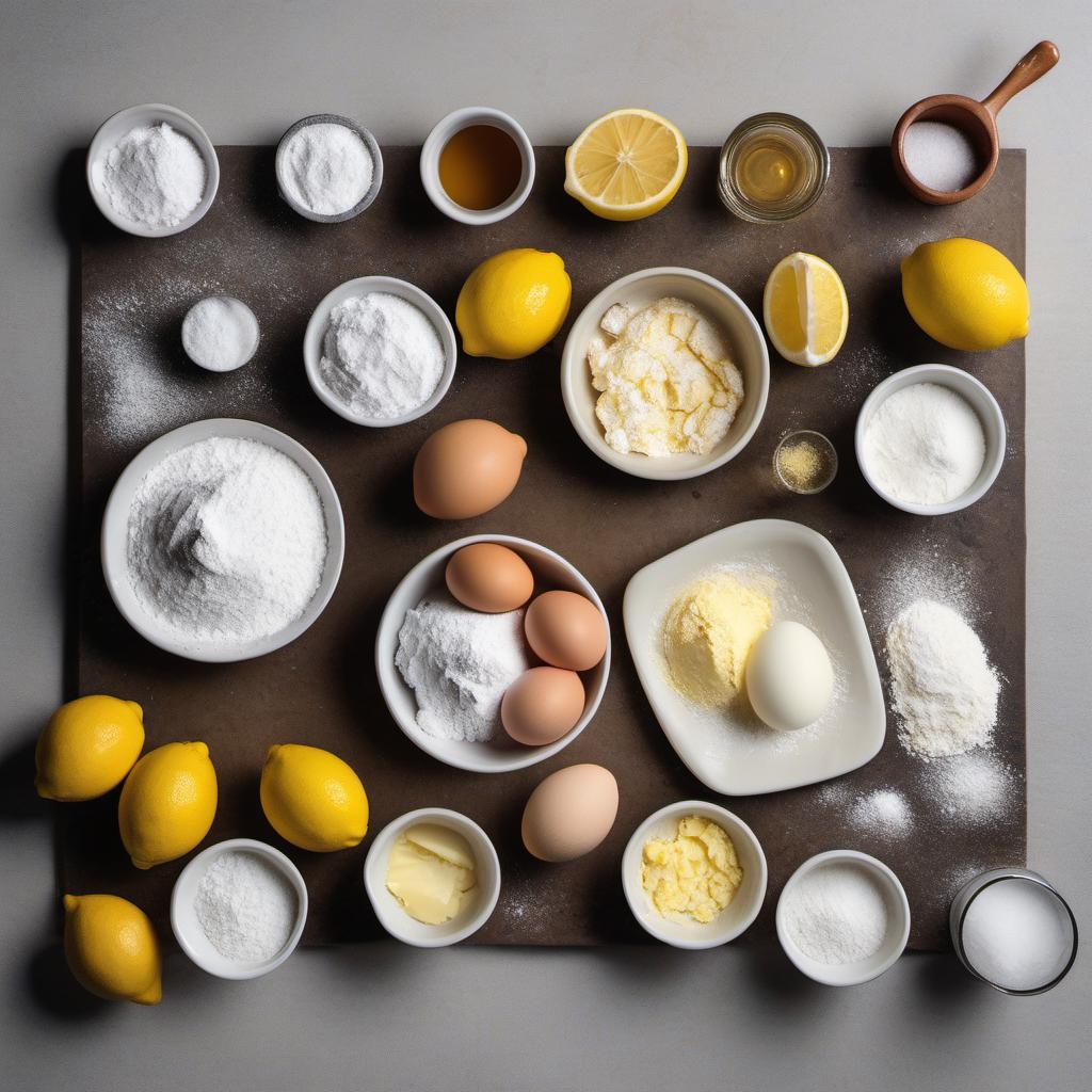 Items needed to answer the question, How do I make scrumptious Lemon Bars. Items include:  all-purpose flour  powdered sugar  salt  cold butter  eggs  granulated sugar  lemons  powdered sugar (for dusting)