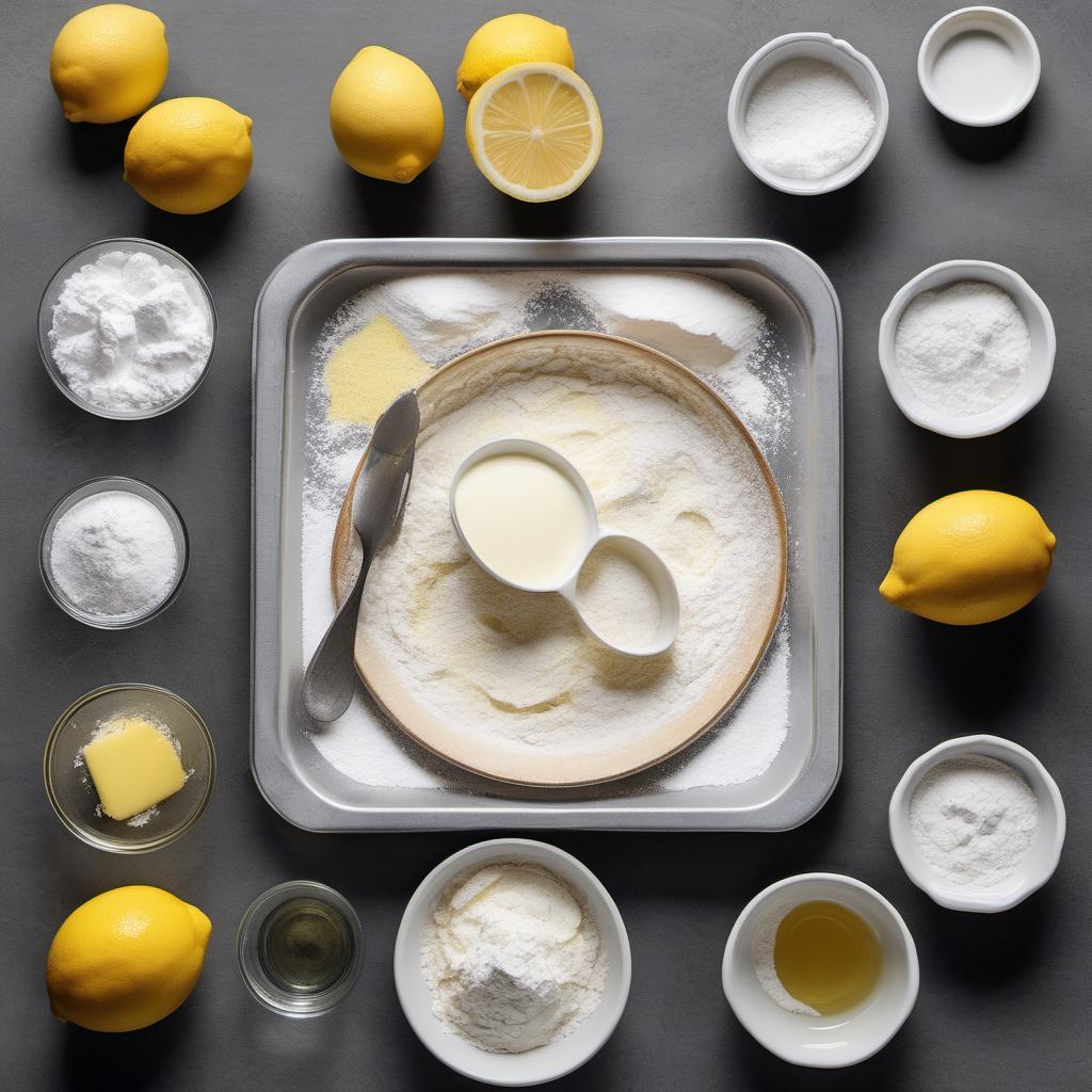 Items needed to answer the question, How do I bake the perfect Lemon Bars. Items include:  All-Purpose Flour  Powdered Sugar  Unsalted Butter  Eggs  Granulated Sugar  Fresh Lemon Juice  Lemon Zest