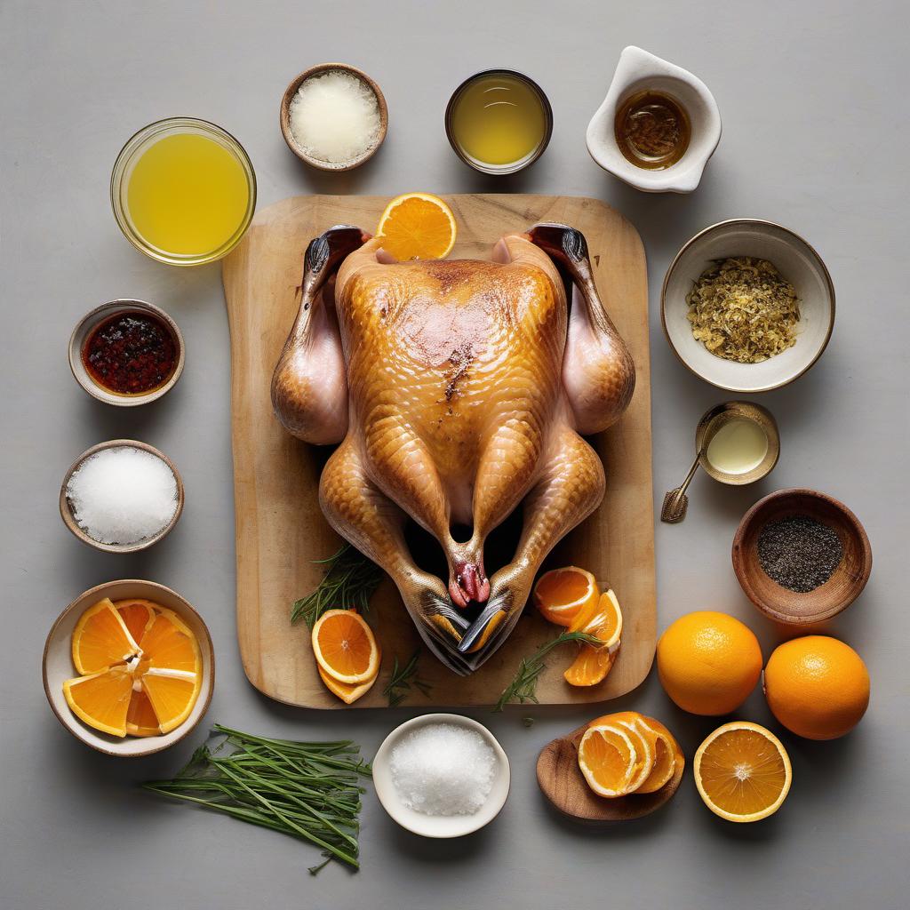 Items needed to answer the question, How do I make Duck à lOrange. Items include:  Duck  Salt  Pepper  Oil  Butter  Shallots  Orange Juice  Chicken Stock  Orange Slices