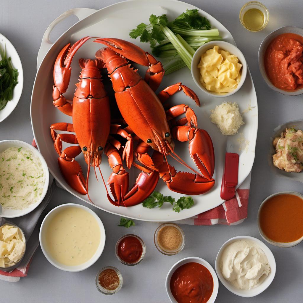 Items needed to answer the question, How do I impress my guests with homemade Lobster Bisque. Items include:  Live lobsters  Butter  Onion  Celery  Carrots  Flour  Chicken stock  Tomato paste  Brandy  Paprika  Heavy cream  Salt and pepper  Paprika or chopped chives (optional)