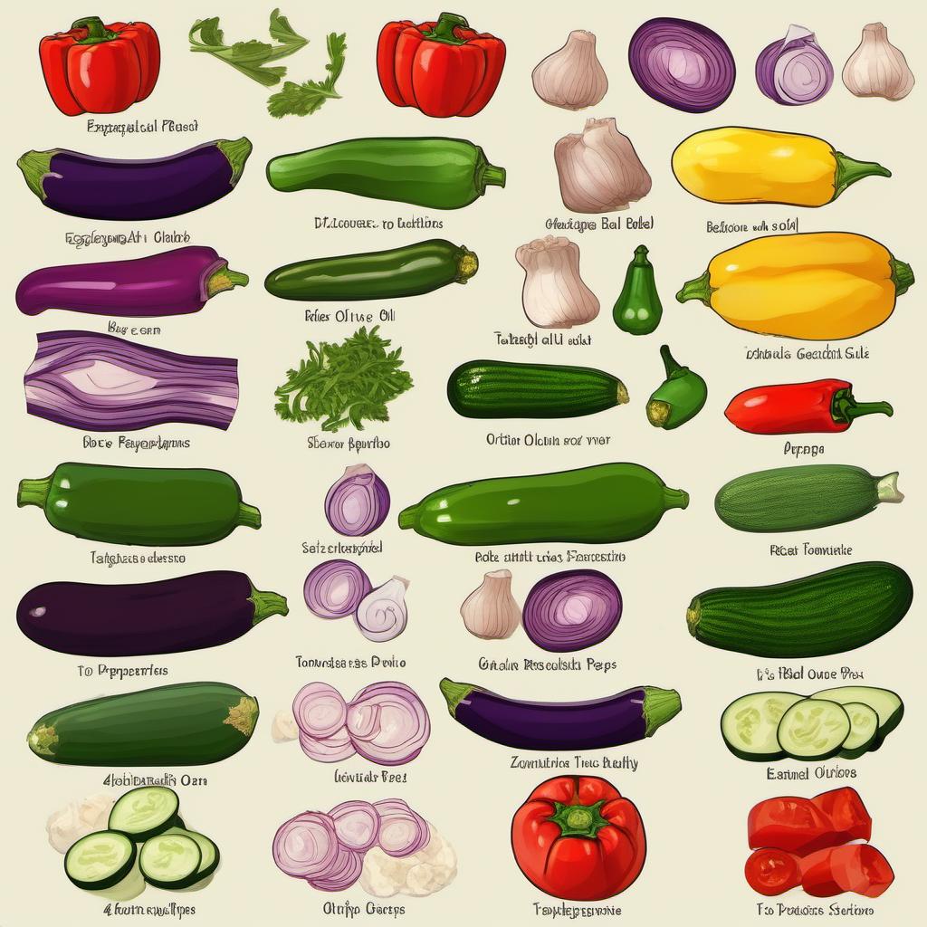 Items needed to answer the question, How do I make ratatouille pasta. Items include:  eggplant  zucchini  red bell pepper  yellow bell pepper  red onion  olive oil  salt  pepper  garlic cloves  diced tomatoes  tomato paste  dried oregano  red pepper flakes  pasta  fresh basil leaves  grated Parmesan
