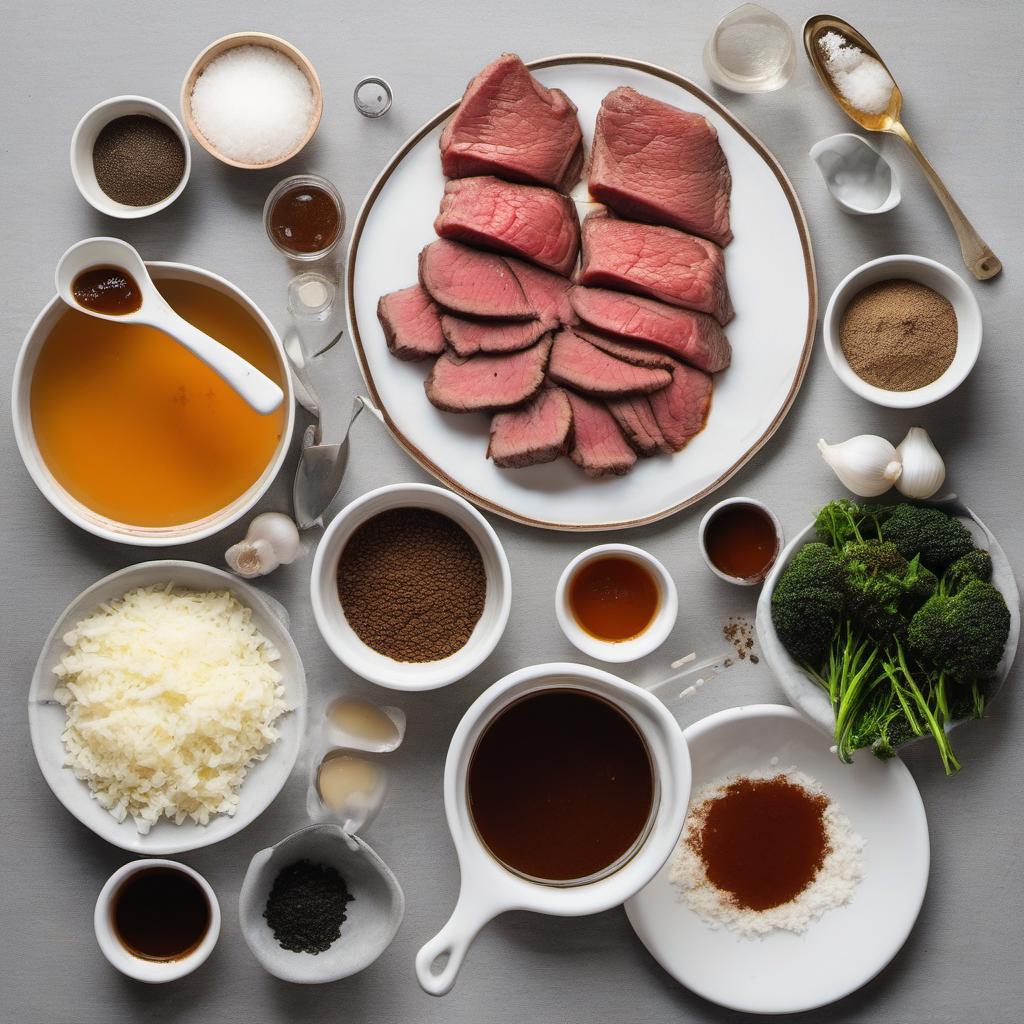 Items needed to answer the question, How do I make homemade Au Jus for French Dip. Items include:  beef_drippings  beef_broth  Worcestershire_sauce  onion_powder  garlic_powder  salt  black_pepper