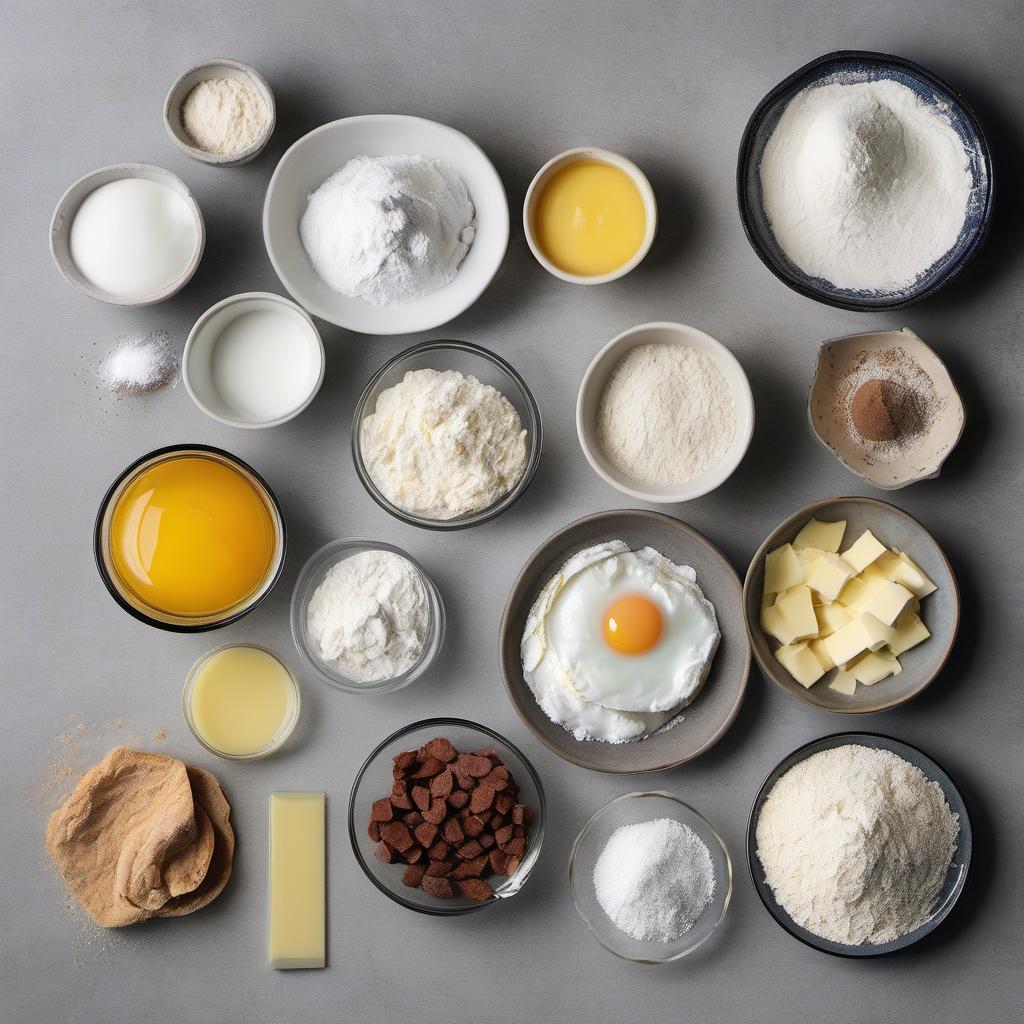Items needed to answer the question, How do I make fluffy Labneh pancakes. Items include:  all-purpose flour  sugar  baking powder  baking soda  salt  Labneh  milk  egg  butter