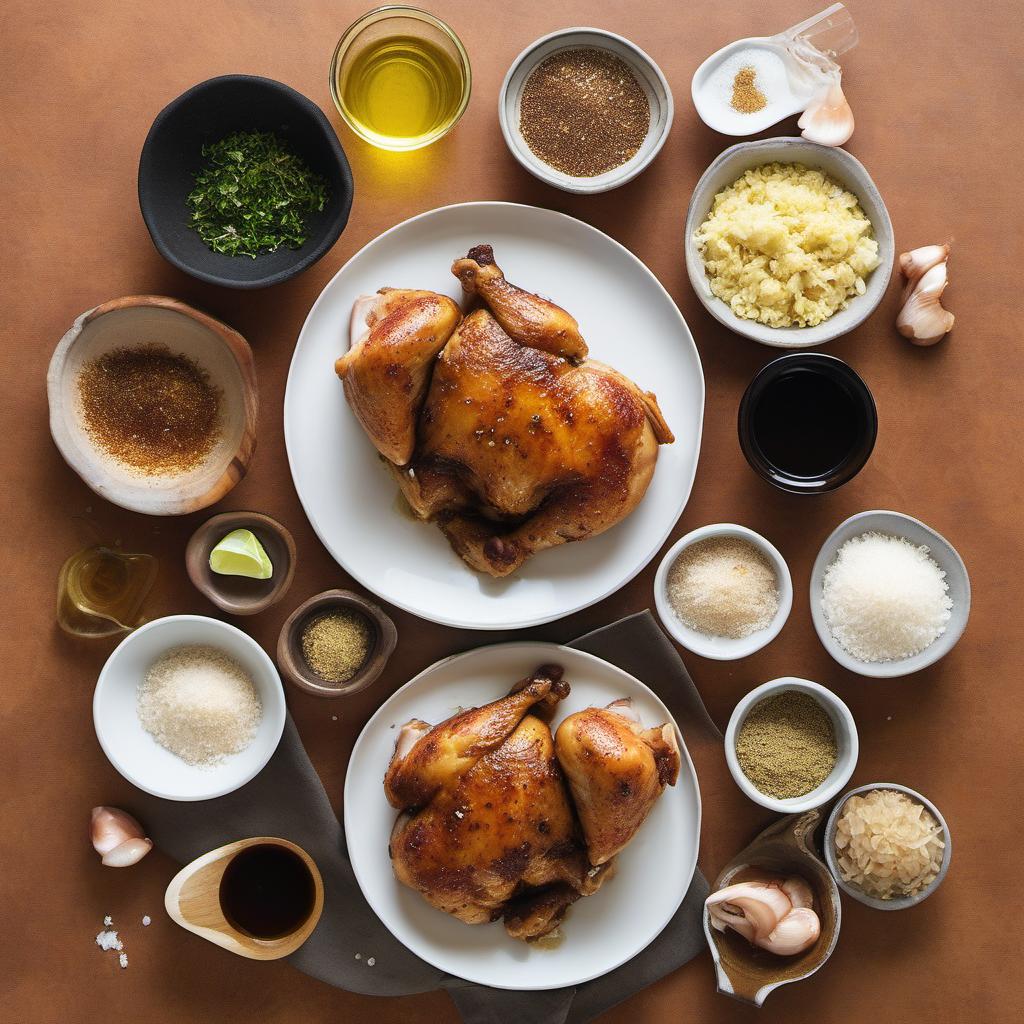 Items needed to answer the question, How do I marinate Jerk Chicken. Items include:  Chicken  Jerk seasoning  Soy sauce  Olive oil  Brown sugar  Garlic  Lime juice  Salt and pepper