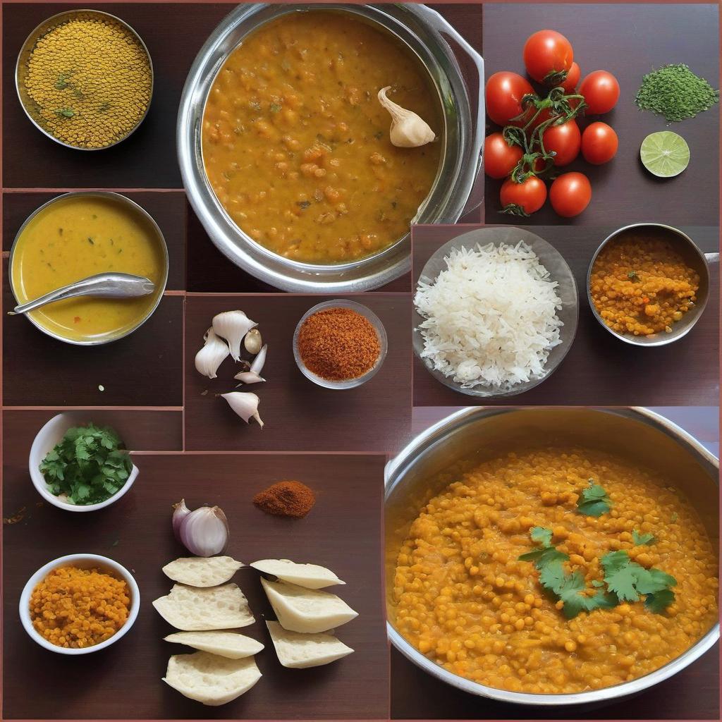 Items needed to answer the question, How do I make a flavorful Masoor Dal Red Lentil Curry. Items include:  masoor dal (red lentils)  water  onion  tomatoes  garlic cloves  ginger  cumin seeds  turmeric powder  coriander powder  garam masala  red chili powder  fresh cilantro  cooking oil  salt