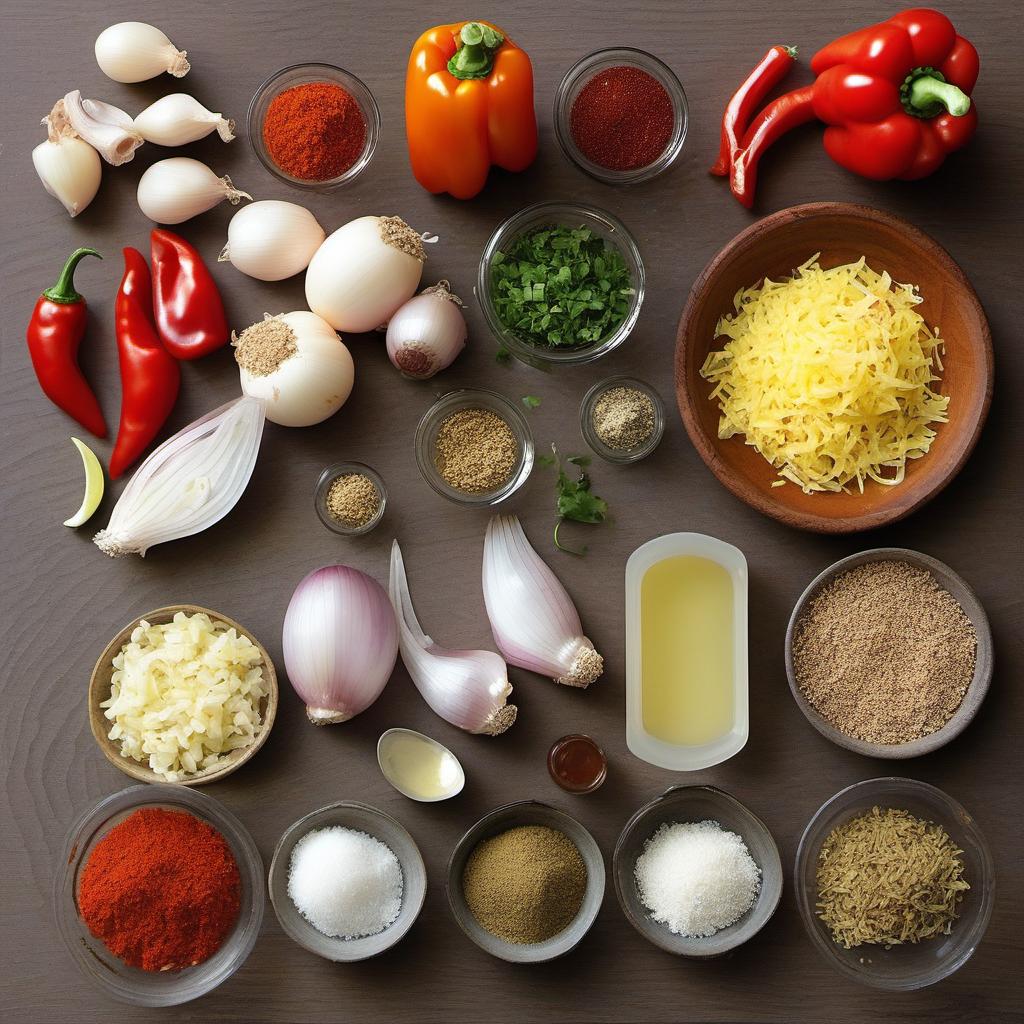 Items needed to answer the question, How do I make shakshuka tacos. Items include:  Olive oil  Onion  Garlic cloves  Bell pepper  Ground cumin  Smoked paprika  Ground coriander  Crushed tomatoes  Salt  Pepper  Eggs  Tortillas  Feta cheese  Fresh cilantro  Lime juice