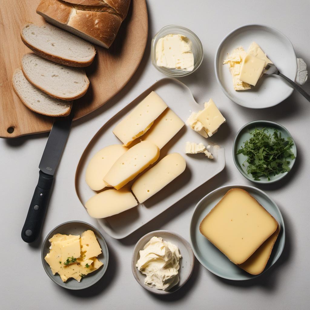 Items needed to answer the question, How do I create a vegan grilled cheese sandwich. Items include:  bread slices  vegan cheese slices  vegan butter spread