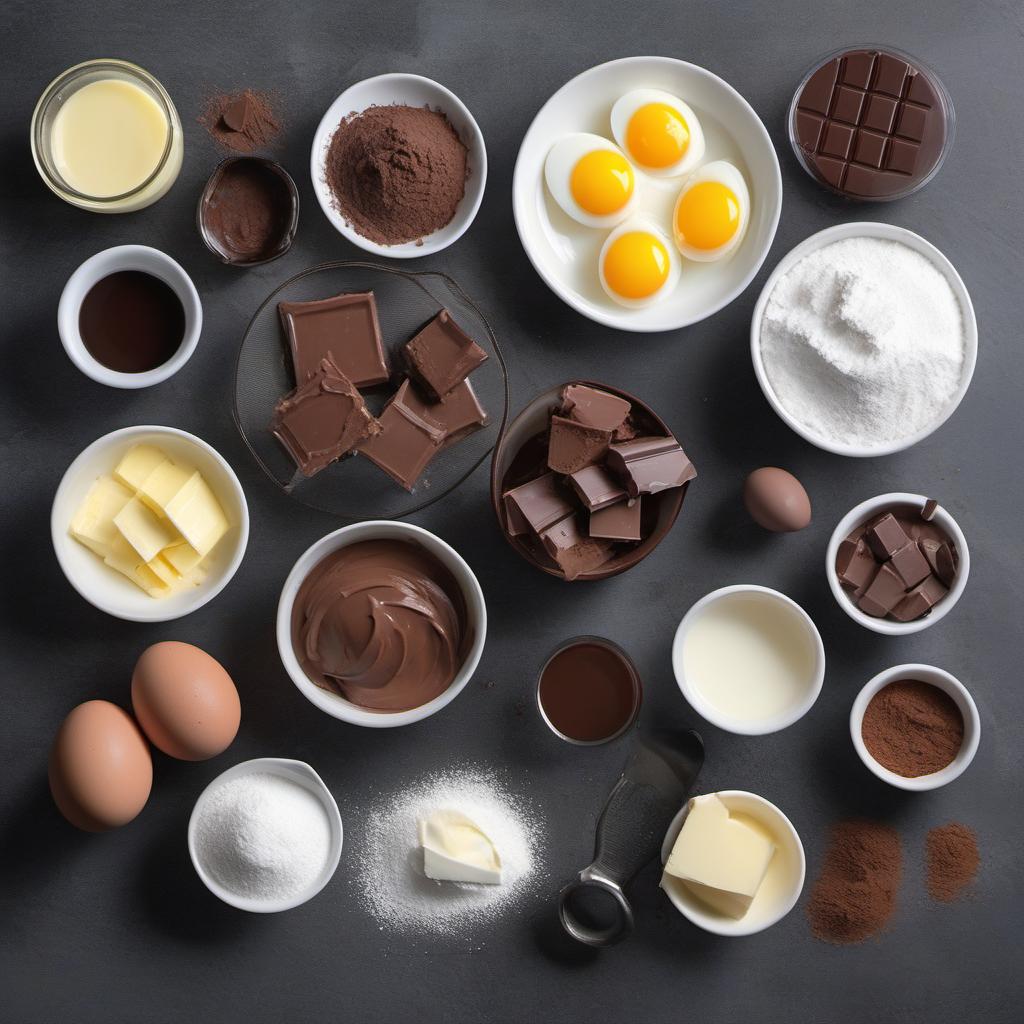 Items needed to answer the question, How do I create a chocolate marble Pound Cake. Items include:  Butter  Granulated sugar  Eggs  Vanilla extract  All-purpose flour  Baking powder  Salt  Milk  Dark chocolate