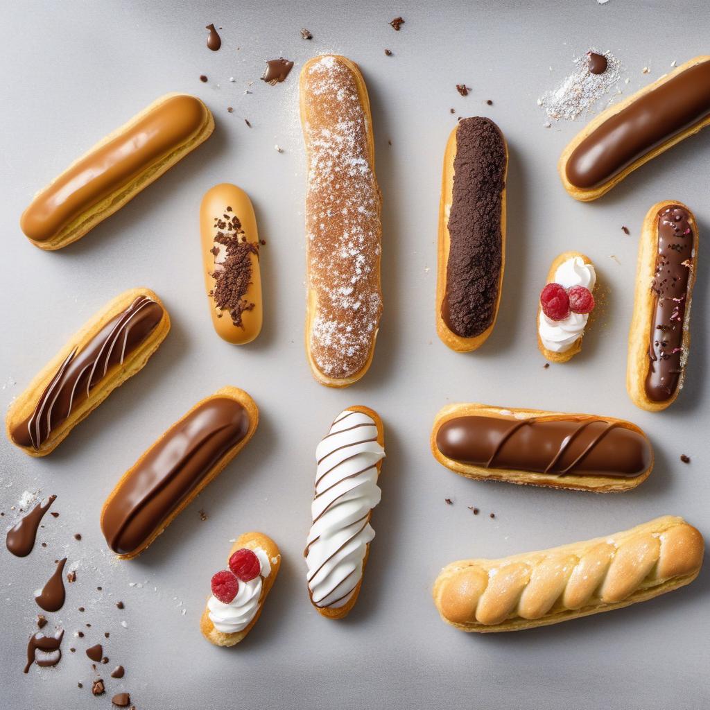 Items needed to answer the question, How do I fill my Éclairs like a pro. Items include:  Éclairs  Filling of your choice  Piping bag with small round tip  Powdered sugar (optional)