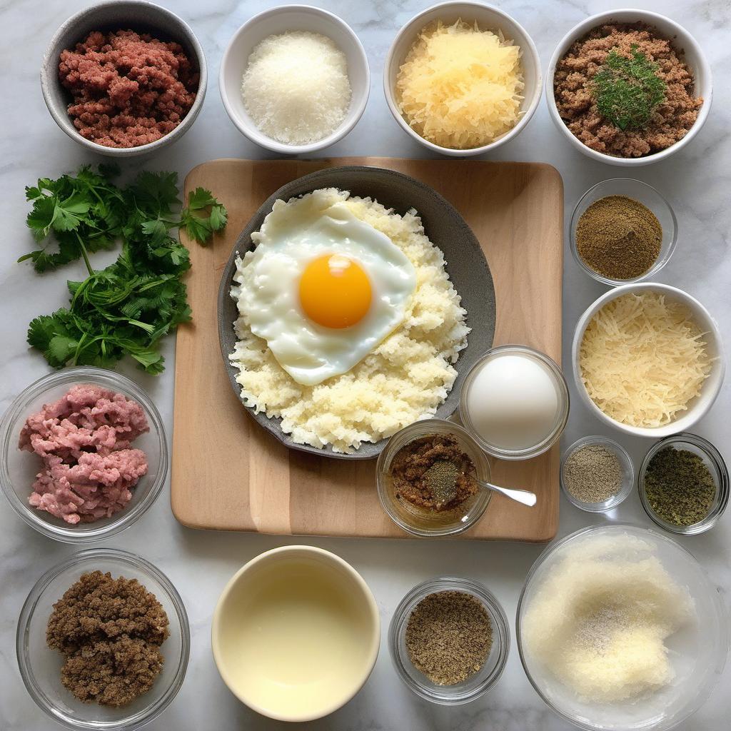 Items needed to answer the question, How do I create a party platter with Cannonball Meatballs. Items include:  ground beef  breadcrumbs  grated Parmesan cheese  minced garlic  chopped fresh parsley  dried oregano  salt  black pepper  egg  olive oil