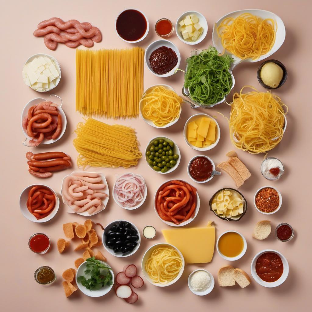 Items needed to answer the question, How do I make Sea Monster Hot Dog Octopuses. Items include:  Hot dogs  Uncooked spaghetti  Optional: Edible eyes or small pieces of cheese  Your favorite condiments