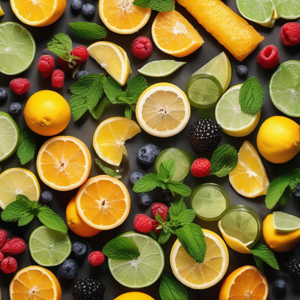 Items needed to answer the question, How do I make Enchanted Fruit Punch. Items include:  Assorted Fruits  Sparkling Water or Soda  Honey or Fairy Dust Sugar  Mint or Citrus Slices