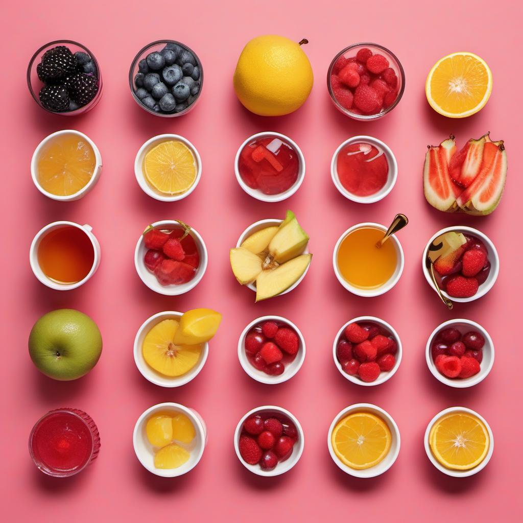 Items needed to answer the question, How do I create Enchanted Fruit Punch popsicles. Items include:  Mixed Fruits  Fruit Punch  Honey or Sugar