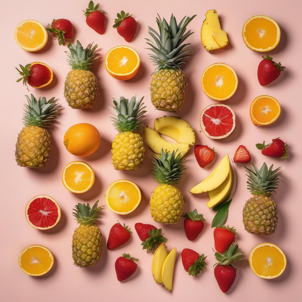 Items needed to answer the question, How do I make a Tropical Fruit Punch. Items include:  ripe pineapples  juicy mangos  sweet oranges  refreshing strawberries