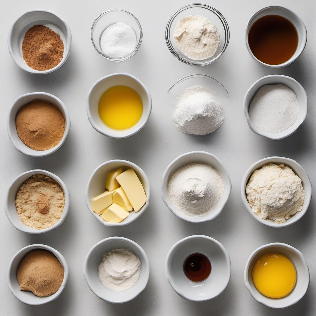 Items needed to answer the question, How do I create flavors of the enchanted mini cupcakes. Items include:  flour  sugar  baking powder  salt  butter  eggs  milk  vanilla extract