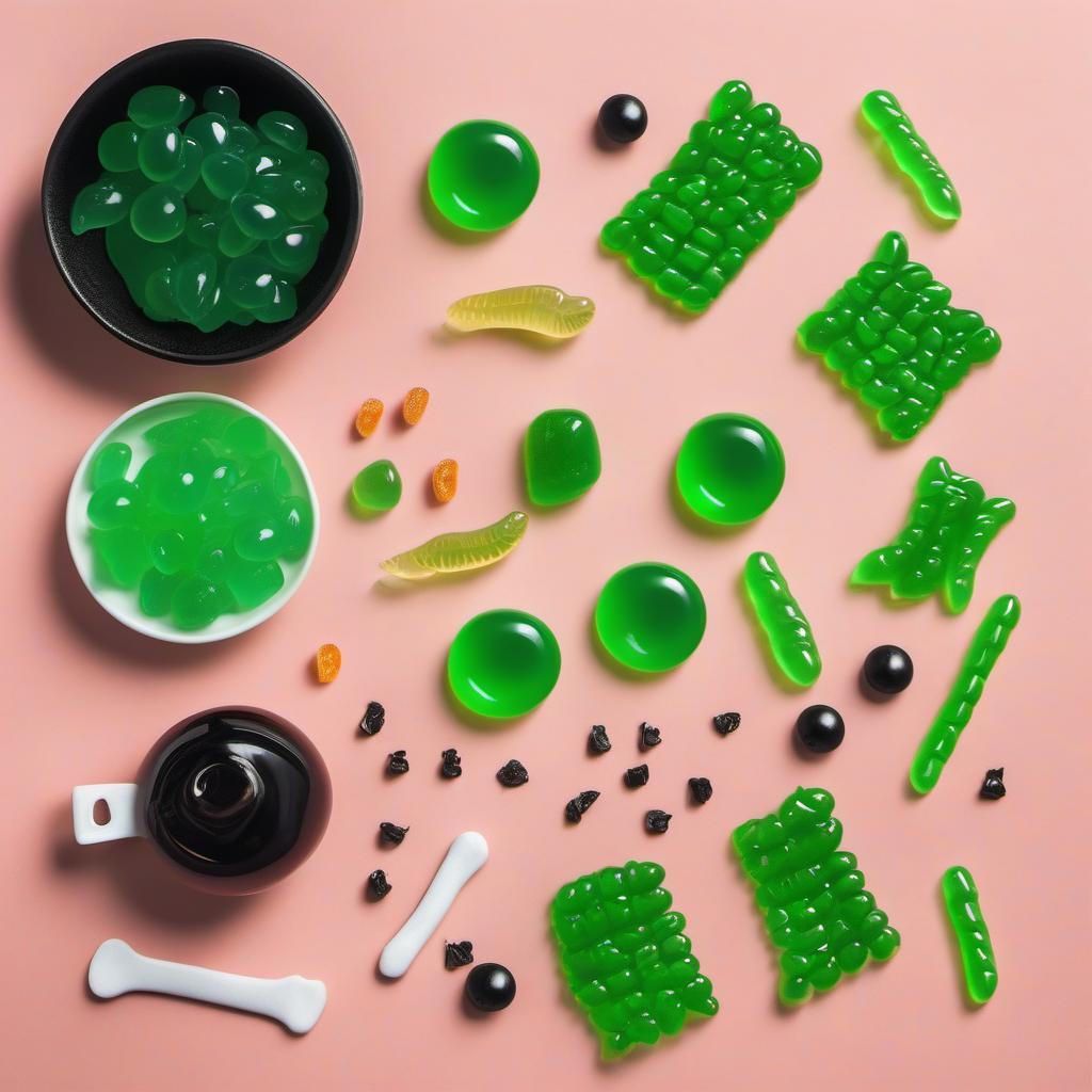 Items needed to answer the question, How do I make Witchs Cauldron Candy Bowl with green jelly. Items include:  Green Jelly  Cauldron  Spooky Candy Eyeballs  Gummy Worms