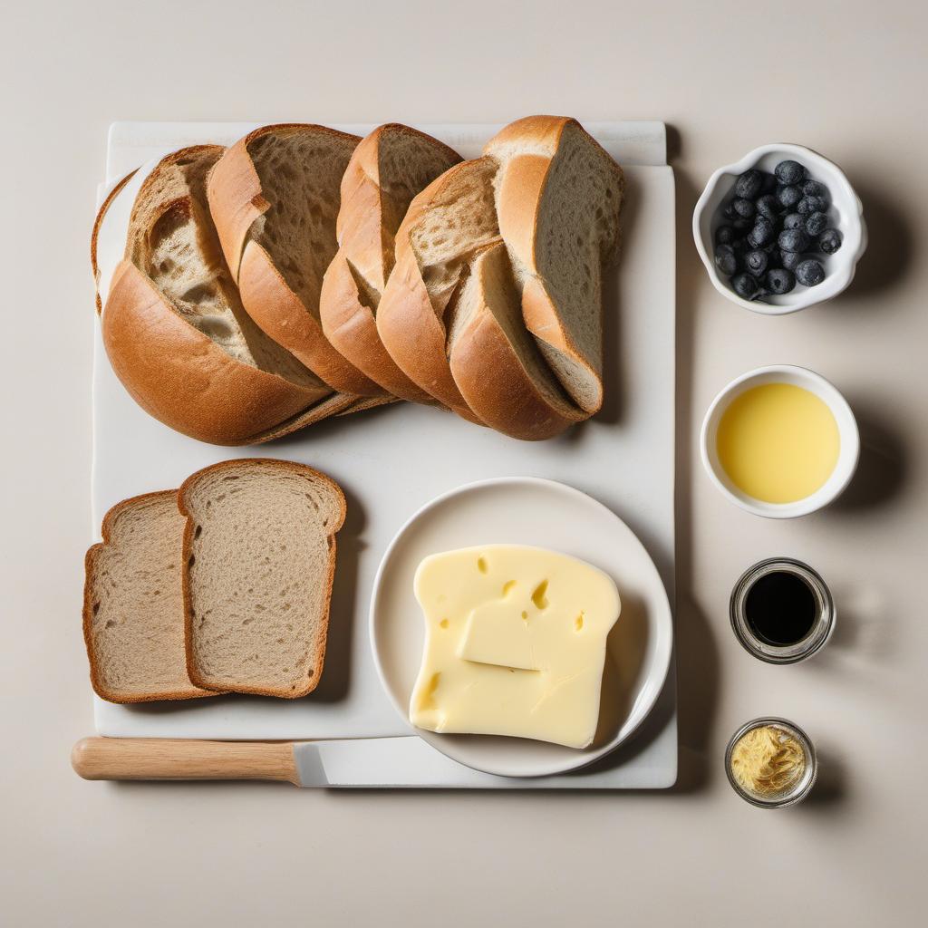 Items needed to answer the question, How do I add a twist to my Croque Monsieur. Items include:  Bread  Fillings  Butter