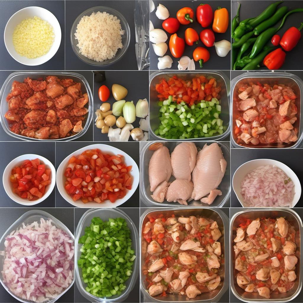 Items needed to answer the question, How do I prepare a flavorful and healthy Chicken Gumbo. Items include:  Boneless, Skinless Chicken Breasts  Olive Oil  Onion  Bell Peppers  Garlic  Celery  Diced Tomatoes  Okra  Chicken Broth  Cajun Seasoning  Bay Leaf  Salt  Pepper