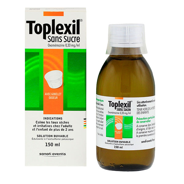 Toplexil sirop sans sucre 150ml - totum pharmaciens