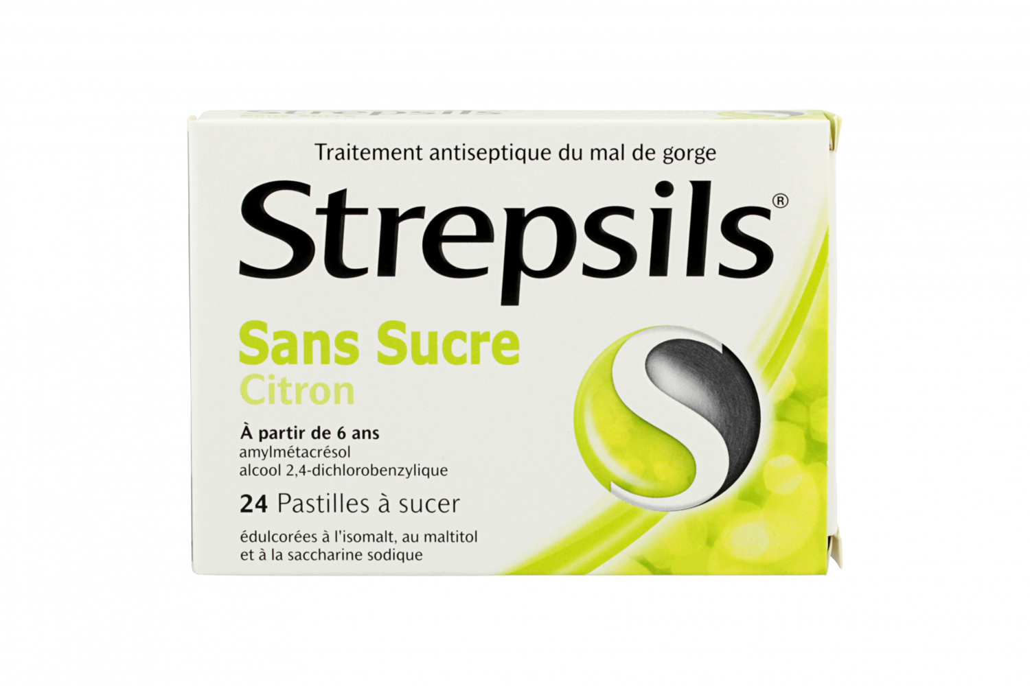 Strepsils Citron Sans Sucre - 24 Pastilles à Sucer