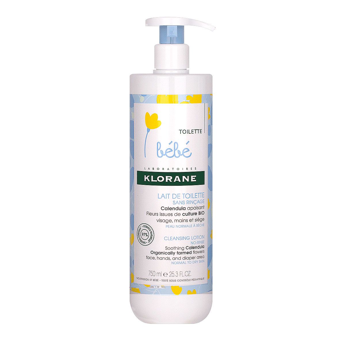 KLORANE LAIT DE TOILETTE SANS RINÇAGE BÉBÉ 500 ML