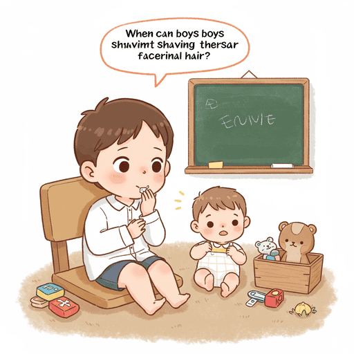 When can boys start shaving their facial hair?