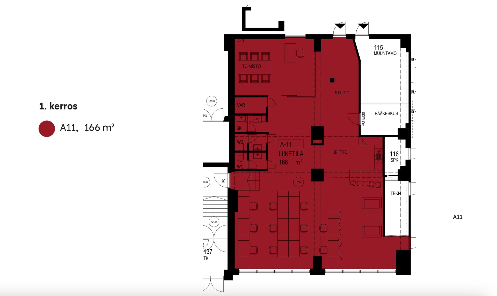 Toimisto 166 m2, elimäenkatu 9, Vallila, helsinki - kuva 2