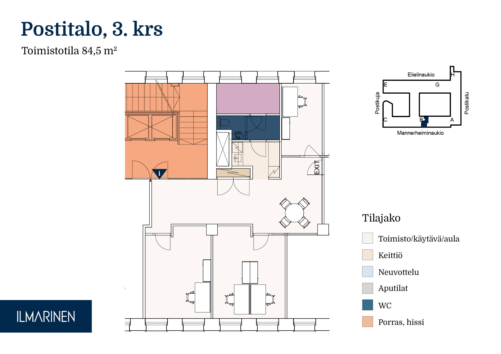 Toimisto 85 m2, mannerheiminaukio 1, Keskusta, helsinki - kuva 2