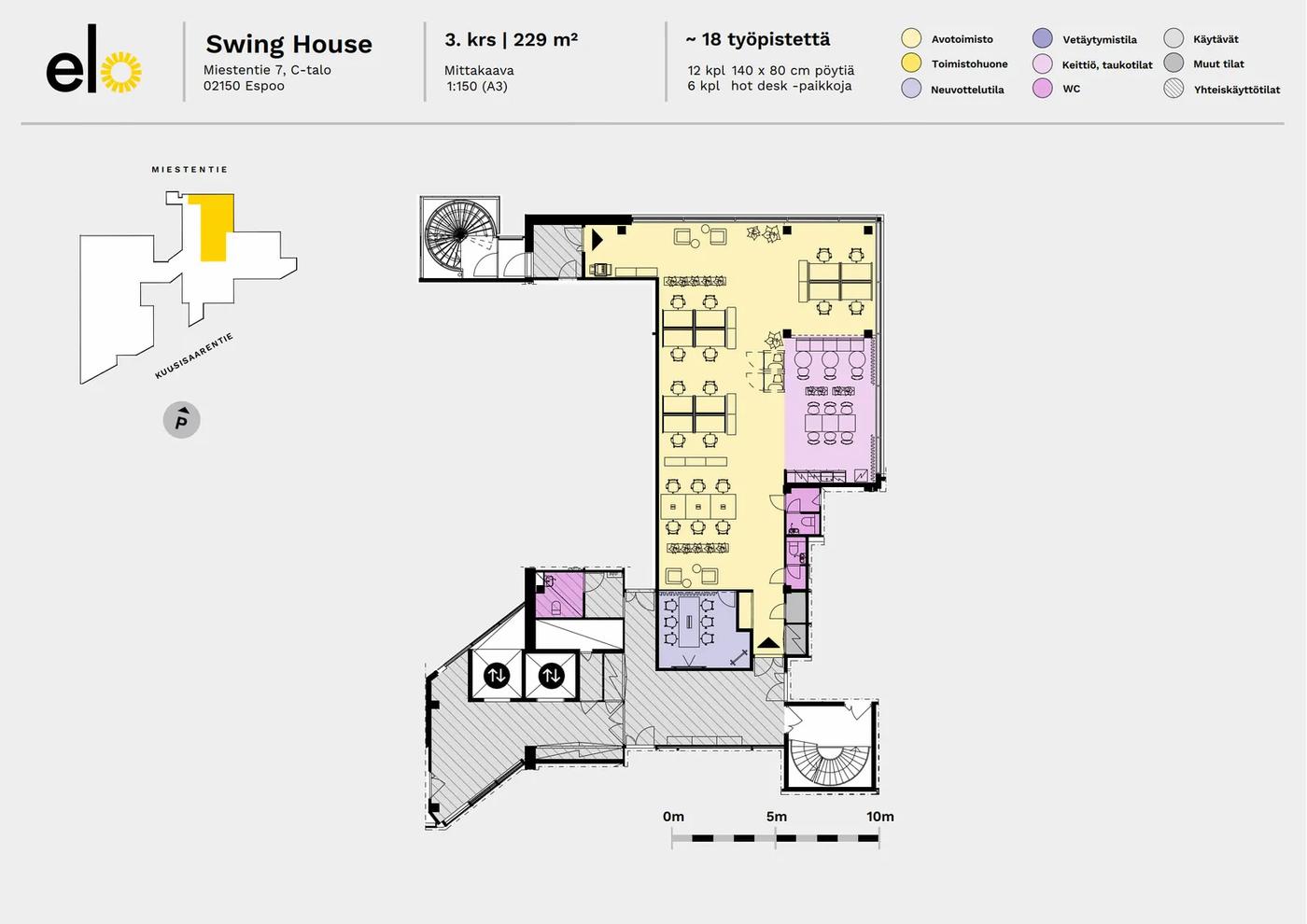 Toimisto 229 m2, miestentie 9 c, keilaniemi, espoo - kuva 2
