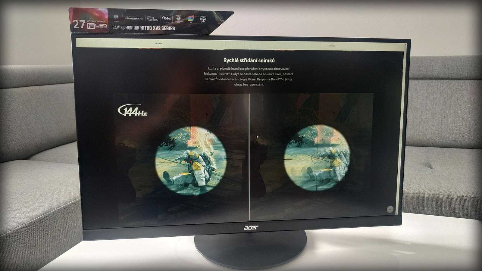 Herní IPS monitor se 144Hz a 1ms odezvou takový je Acer Nitro XV272