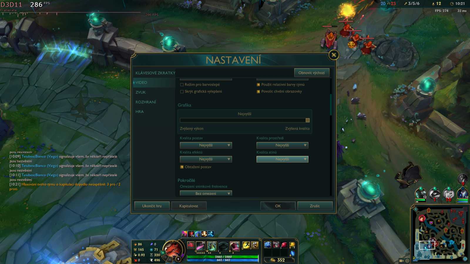 Nastavení League of Legends