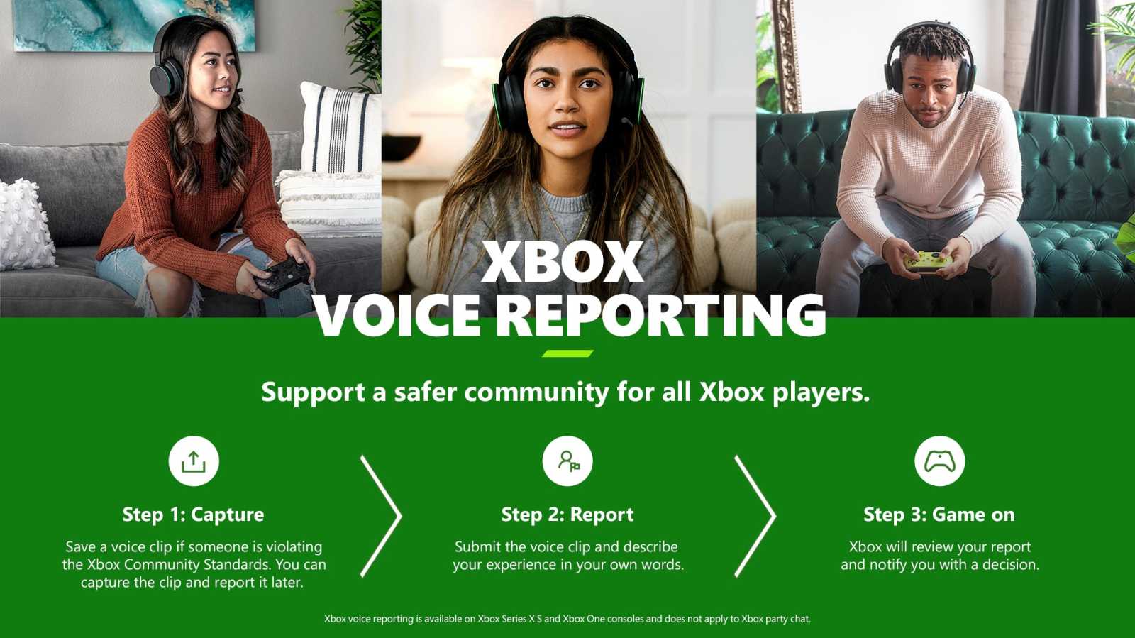 Xbox umožní hráčům nahlašování voice-chatu. Hráče, kteří se zachovají nevhodně, prošetří tým Xboxu