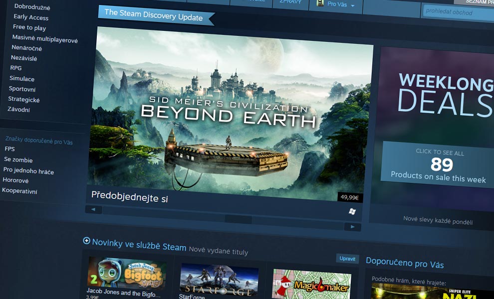 Steam mění podobu, usnadňuje hledání