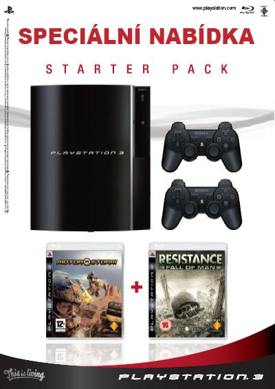 PS3 Starter Pack - 2 hry, 2 ovladače, stejná cena