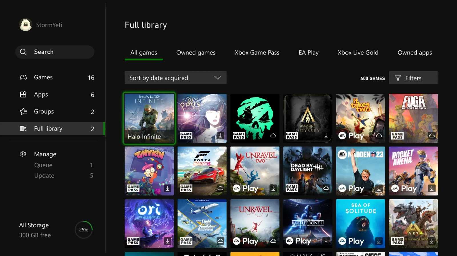 Aktualizace systému Xbox přináší nové funkce včetně přepracované knihovny her