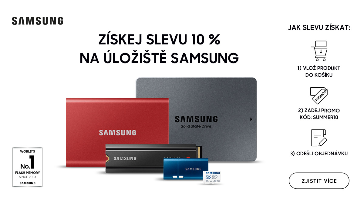 Získejte 10% slevu na úložiště od Samsungu a udělejte si před létem místo v herní knihovně