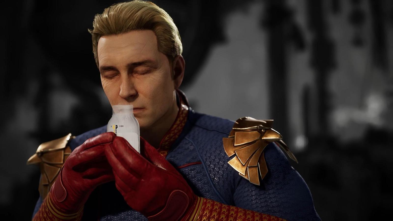 Mléko a laserové oči. Homelander řádí v brutální ukázce z Mortal Kombat 1