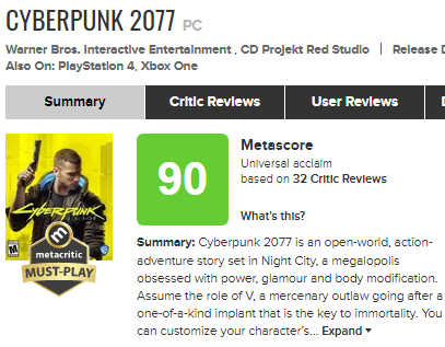 Vychází první recenze Cyberpunk 2077