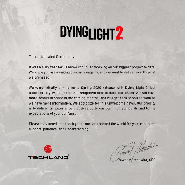 Další odklad, Dying Light 2 nevyjde na jaře