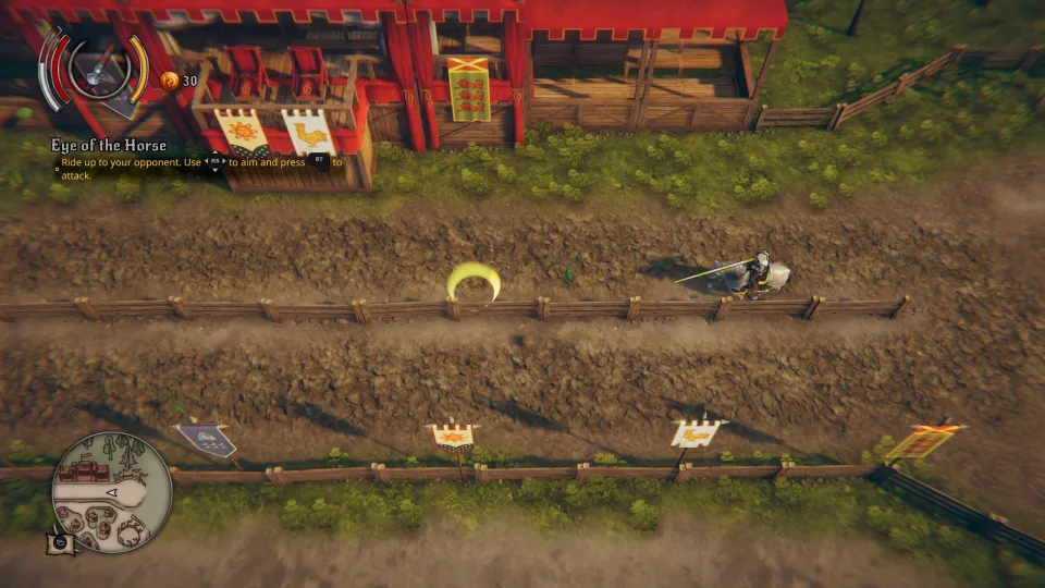 Rytířský turnaj vám na samotném konci hry představí zbrusu nový mechanismus, ani tady ovšem nejde o nijak závratně propracovanou minihru...