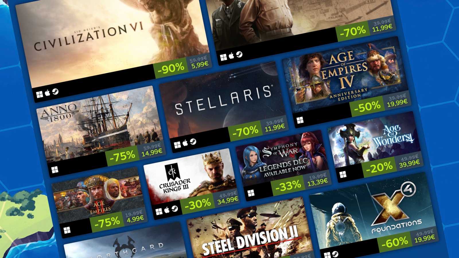 Steam má obří výprodej pro fanoušky strategií: nejlepší taktické hry mají slevu i 90 %