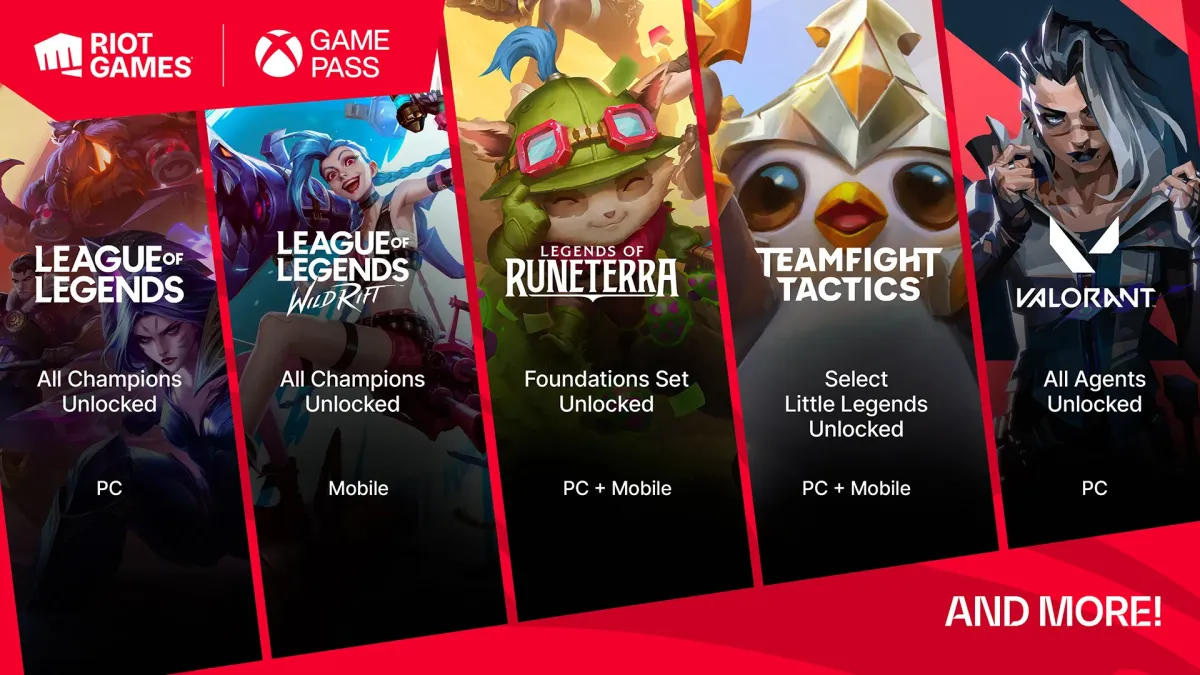 Předplatitelé Xbox Game Pass dostanou všechny šampiony v League of Legends či Valorantu