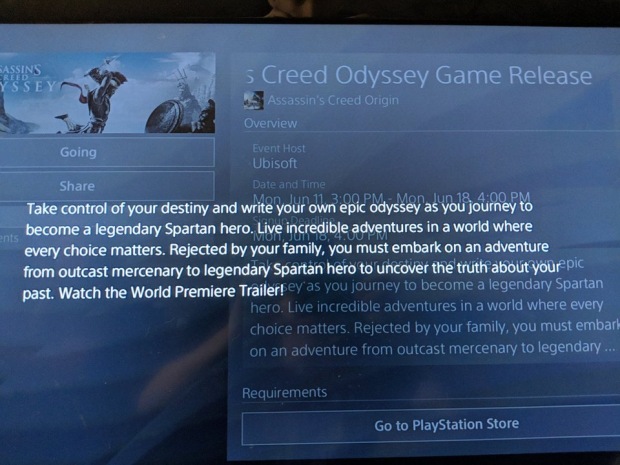 Uniká popisek AC Odyssey z PS store 