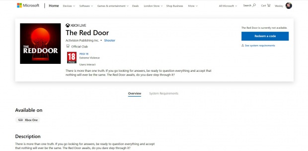 The Red Door, údajné CoD, na MS Store